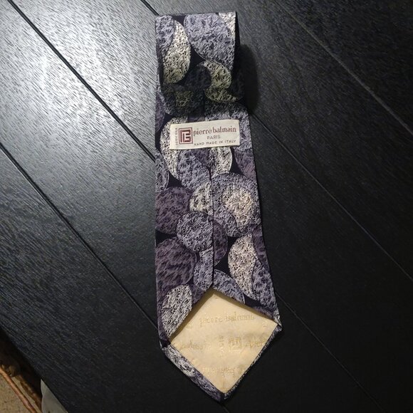 Pierre Balmain Paris 100% Silk Grey/Black Men's Neck Tie - Picture 4 of 4